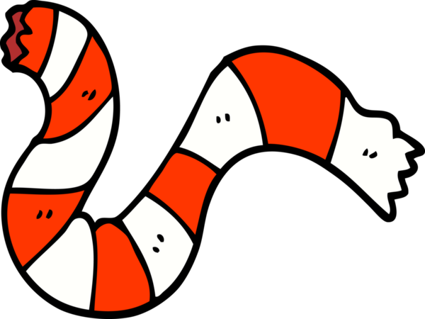 Bir insan tarafından çizilmiş çizgili karikatür eşarbı.