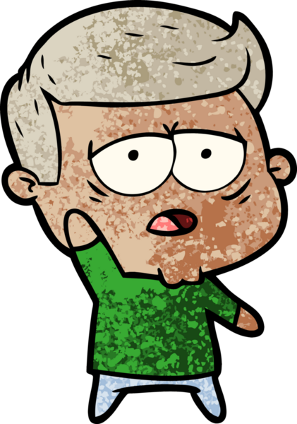 Bir insan tarafından çizilmiş yorgun bir adam.