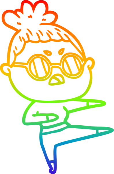 Gökkuşağı gradyan çizimi bir insan tarafından çizilmiş bir çizgi film.