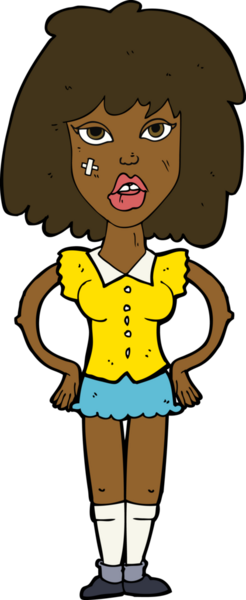 Çizgi filmdeki kadın bir insan tarafından çizilmiş.