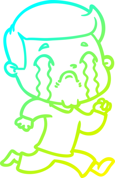 Bir insan tarafından çizilmiş ağlayan bir çizgi film karakteri çizimi.