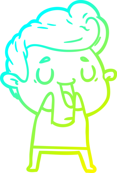 Bir insan tarafından çizilmiş mutlu bir çizgi film karakteri çizimi.