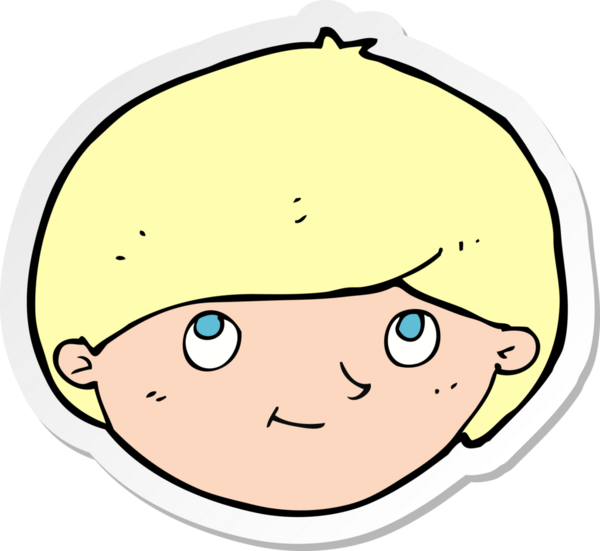 Bir insan tarafından çizilmiş mutlu bir adamın çıkartması.