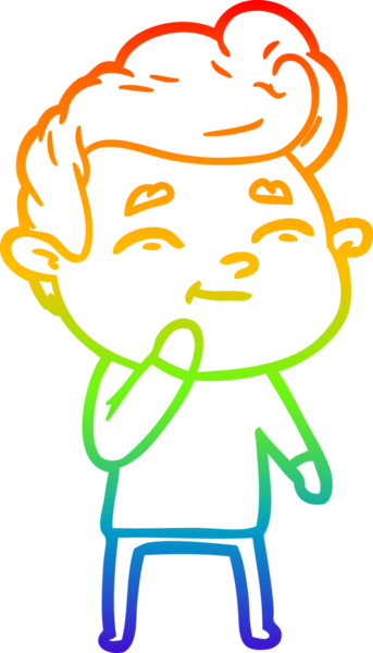 gökkuşağı gradyanı çizimi bir insan tarafından çizilmiş mutlu bir çizgi film adamı