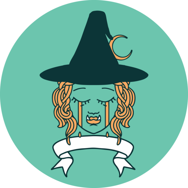 Bir insan tarafından çizilmiş yarı ork karakterli ağlama ikonu