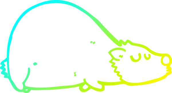 Bir insan tarafından çizilen çizgi film ayısının soğuk gradyan çizgisi.