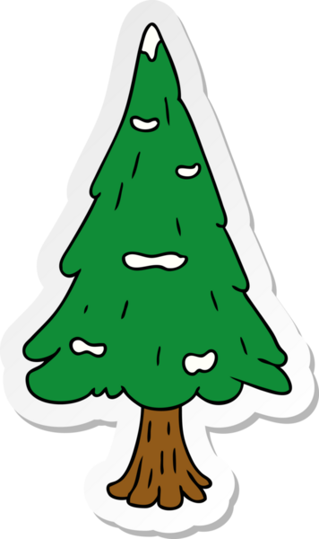 El çizimi karikatür karalamalar bir insan tarafından çizilmiş tek bir kar ağacı.