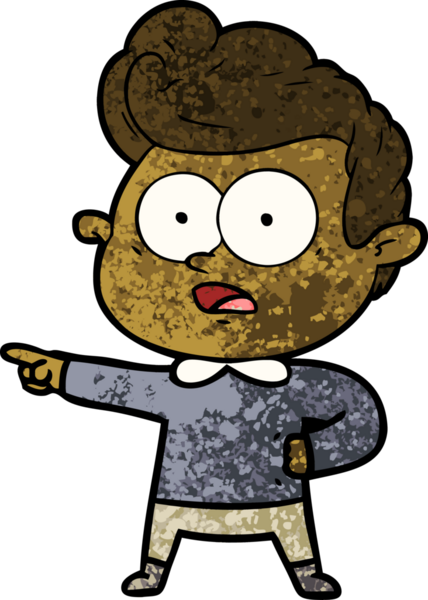 Bir insan tarafından çizilmiş çizgi film bakışlı adam.