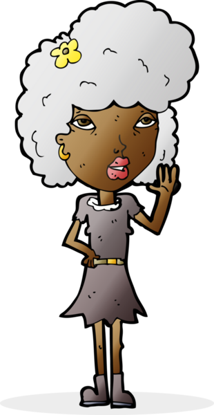 Bir insan tarafından çizilmiş karikatür kadın.