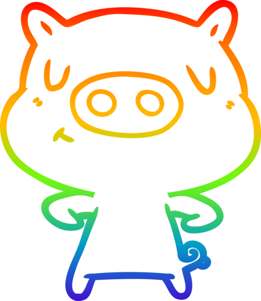 gökkuşağı gradyan çizgi çizimi bir insan tarafından çizilmiş içerikli domuz