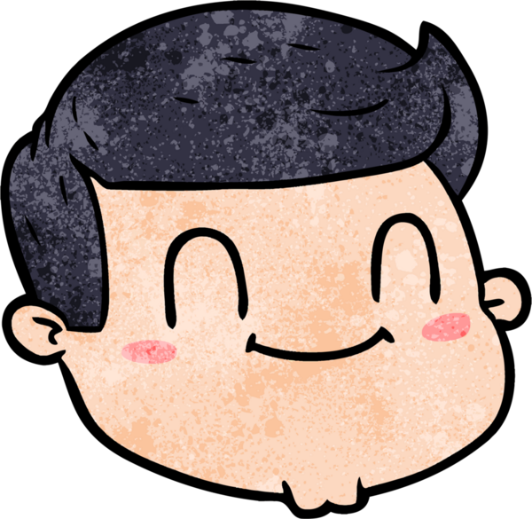 Bir insan tarafından çizilmiş erkek yüzü.