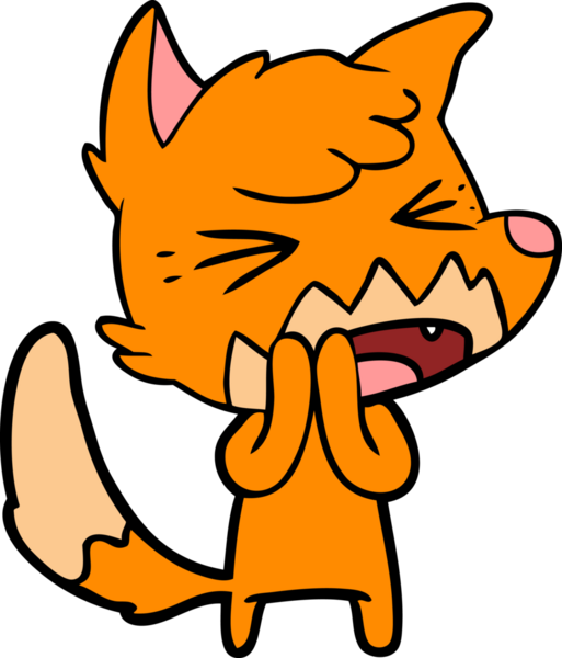 Bir insan tarafından çizilmiş kızgın çizgi film tilkisi.