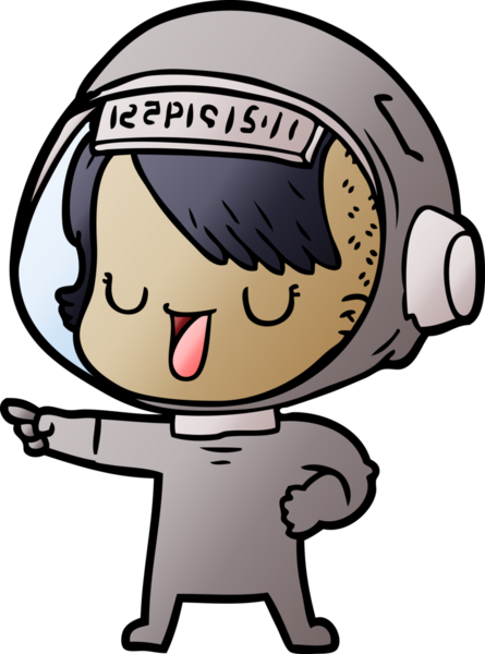 Bir insan tarafından çizilmiş astronot kadın.