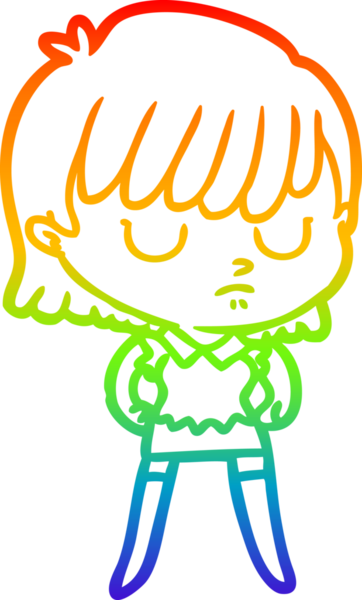 gökkuşağı gradyan çizimi bir insan tarafından çizilmiş bir karikatür kadın