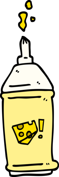 Bir insan tarafından çizilmiş el çizimi çizgi film fışkırtan peynir.