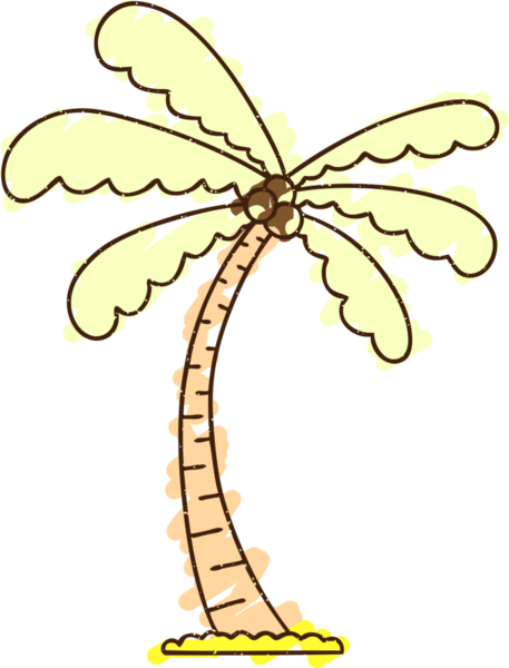 Bir insan tarafından çizilen Palmiye Ağacı Tebeşiri