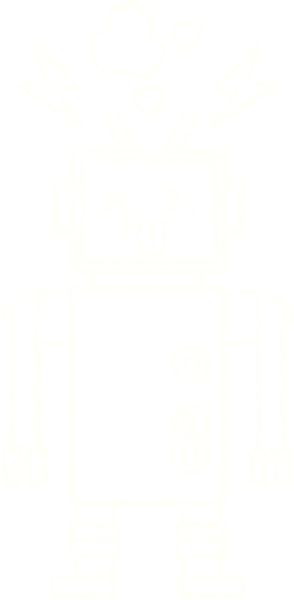 Bir insan tarafından çizilen Çılgın Robot Tebeşiri