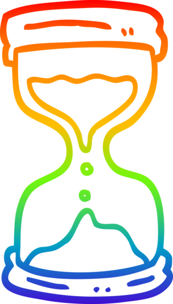 gökkuşağı gradyan çizgisi bir insan tarafından çizilmiş bir çizgi film kum saati