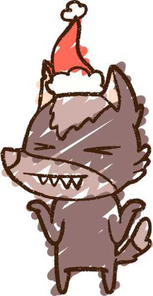 Bir insan tarafından çizilen Noel Köpeği Tebeşiri