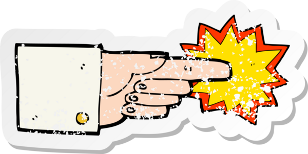 Bir insan tarafından çizilen Bam İş Noktasının gerilimli retro yapıştırması