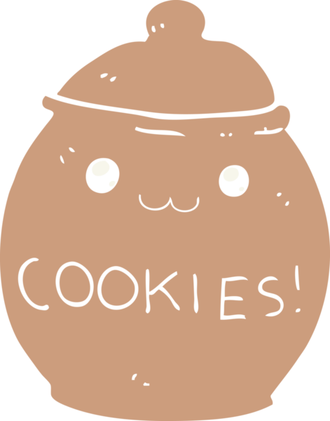 Bir insan tarafından çizilmiş düz renkli kurabiye kavanozu.