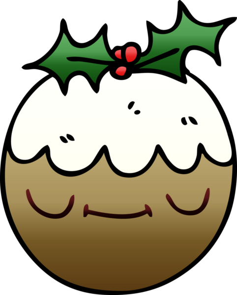 bir insan tarafından çizilmiş gölgelenmiş gölgeli noel pudingi.