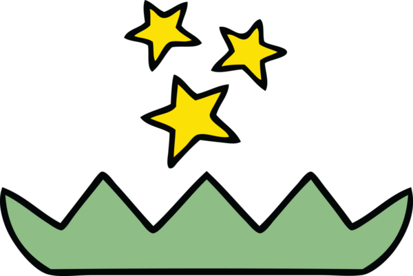 Bir insan tarafından çizilmiş sihirli nilüfer çiçeğinin sevimli karikatürü.