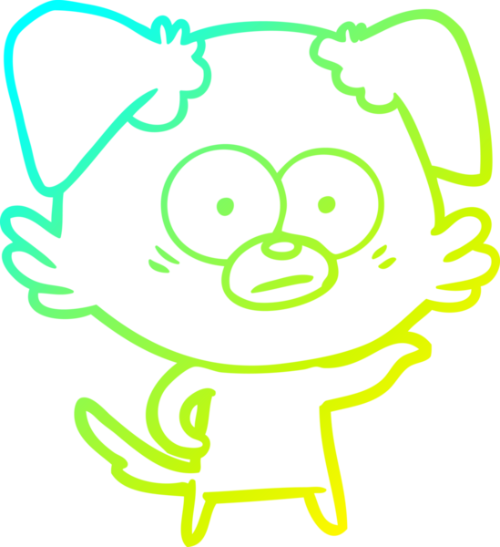 Bir insan tarafından çizilmiş bir köpek çizgi filminin soğuk gradyanı.