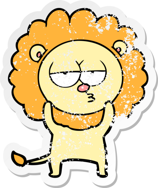 Bir insan tarafından çizilmiş sıkıntılı bir çizgi film çıkartması.