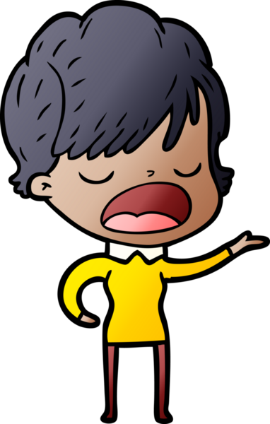 Bir insan tarafından çizilmiş bir karikatür kadın konuşuyor.