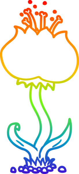 gökkuşağı gradyan çizgi çizimi bir insan tarafından çizilmiş egzotik bir çiçek