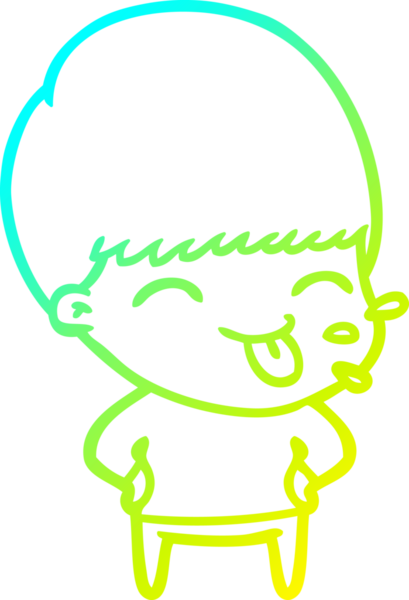 Bir insan tarafından çizilmiş komik bir çizgi film çocuğu çizimi.