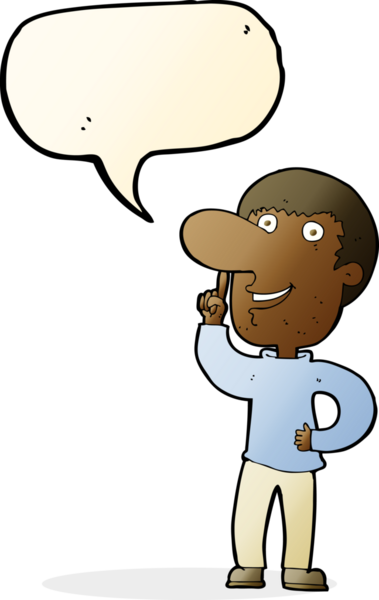 Bir insan tarafından çizilmiş konuşma baloncuğu fikri olan bir çizgi film adamı.