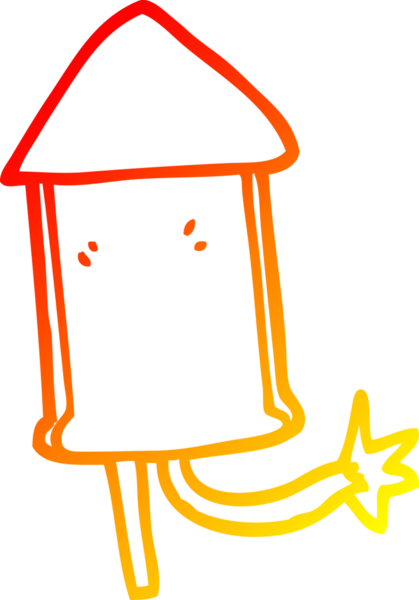 Bir insan tarafından çizilmiş bir havai fişeğin sıcak çizgi çizimi