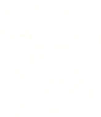 Bir insan tarafından çizilen Mutlu Köpek Yavrusu Tebeşiri