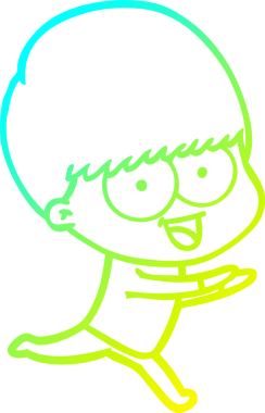 Bir insan tarafından çizilmiş, mutlu çizgi film çocuğu çizimi.