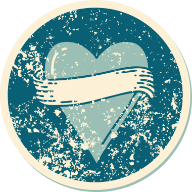 Bir insan tarafından çizilmiş kalp ve bayrağın sembolik depresif dövme şekli