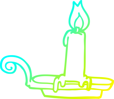 Bir insan tarafından çizilmiş yanan bir mumun soğuk gradyan çizgisi.