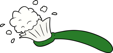 bir insan tarafından çizilmiş diş fırçası ve diş macunu.