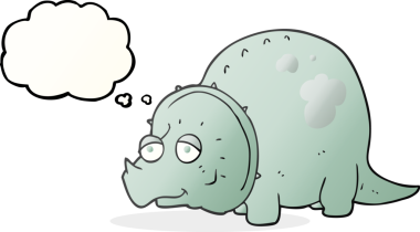 Bir insan tarafından çizilmiş serbest çizim baloncuk karikatür dinozor.