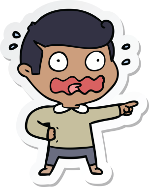 Bir insan tarafından çizilmiş karikatür çıkartması.