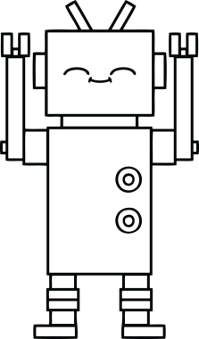 Bir insan tarafından çizilmiş robot çizimi