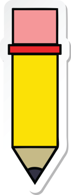 Bir insan tarafından çizilmiş şirin bir kalem çıkartması.