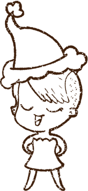 Bir insan tarafından çizilen Noel Kadını Kömür Çizimi