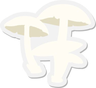 Bir insan tarafından çizilmiş yabani mantar etiketi.