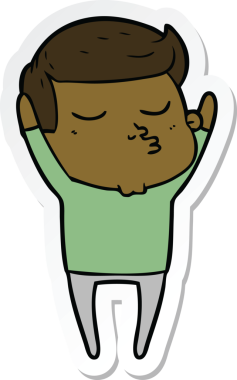 Bir insan tarafından çizilmiş bir çizgi film modelinin çıkartması.