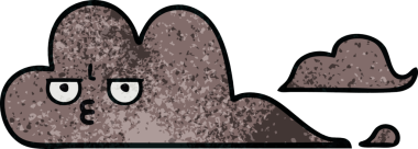 Bir insan tarafından çizilmiş fırtına bulutunun retro grunge deseni.