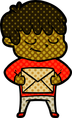 Bir insan tarafından çizilmiş mutlu çocuk çizgi filmi.