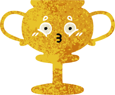 Bir insan tarafından çizilmiş bir kupanın retro illüstrasyon tarzı karikatürü