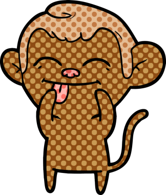 Bir insan tarafından çizilmiş komik çizgi maymun.